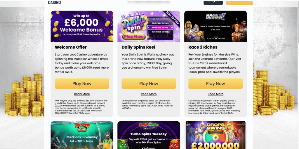 loot casino bonus offers