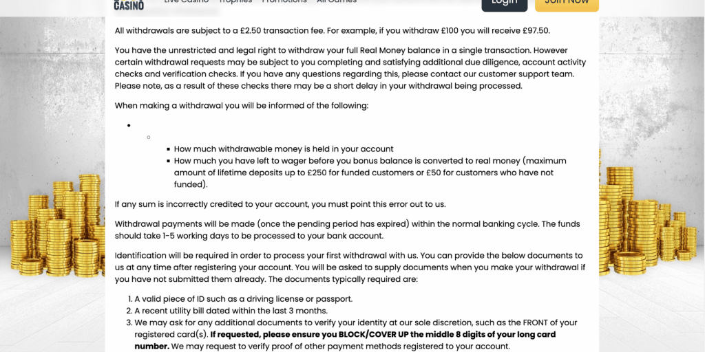 loot casino withdrawal policy