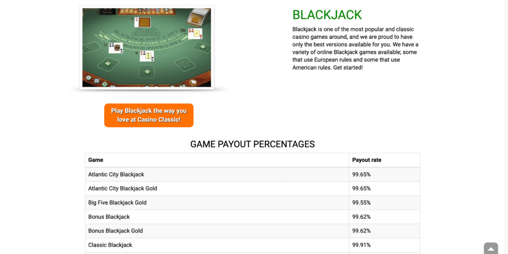 classic casino games