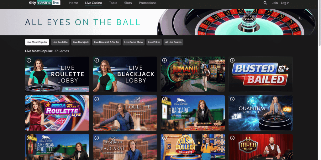 sky bet live casino