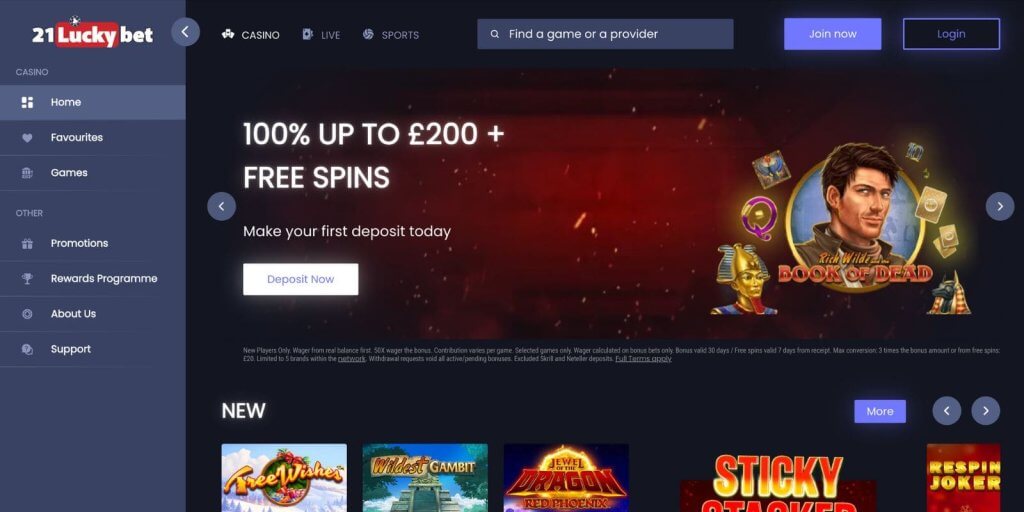 21luckybet casino welcome package