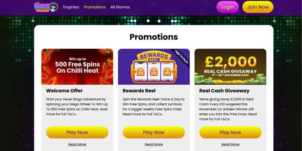 Fever Bingo Casino Promotions