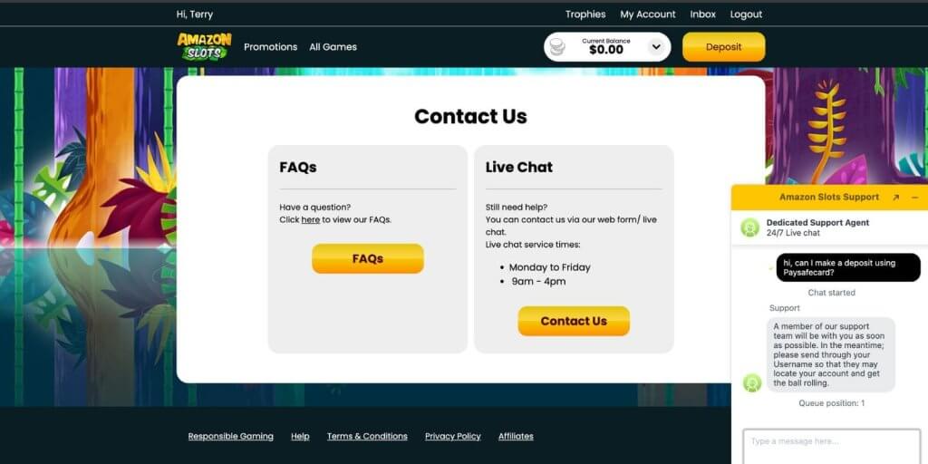 Amazon Slots Casino Contact