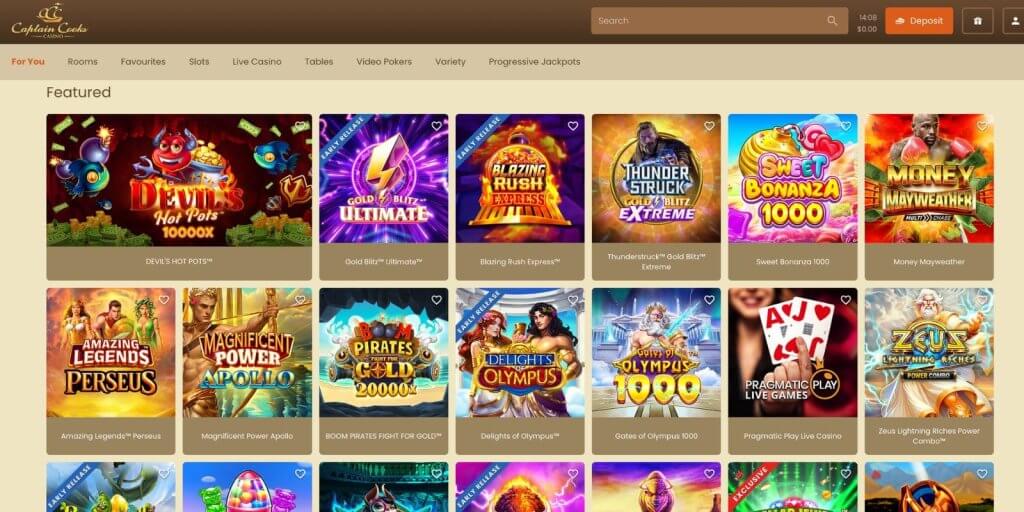 Captain Cooks Casino Online Games