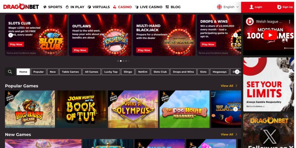 dragonbet casino review games
