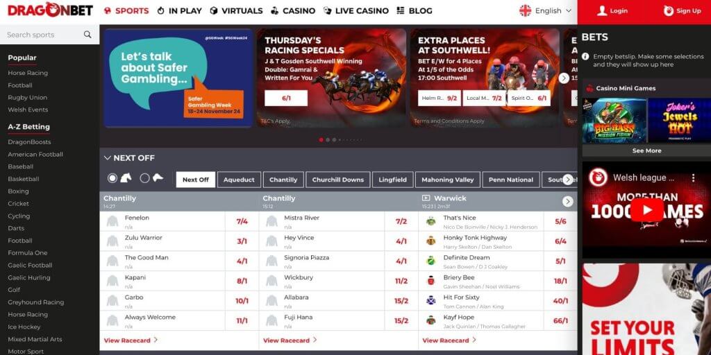 dragonbet casino welcome page