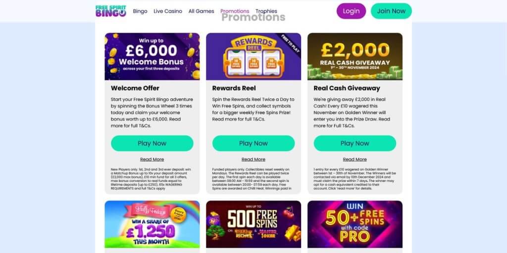 free spirit bingo casino promotions