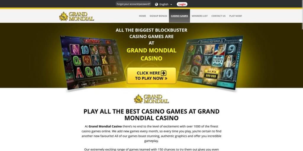grand mondial casino games