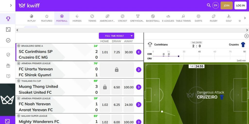 Kwiff Casino football