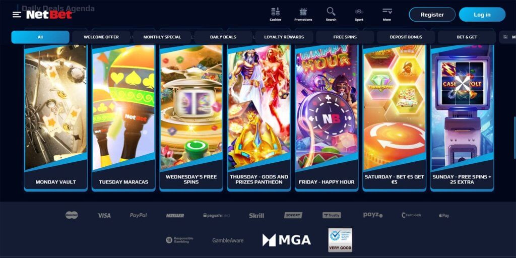 netbet casino payment options