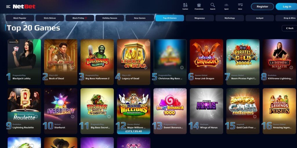 netbet casino top games