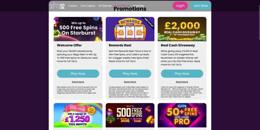 slots 52 casino promotions